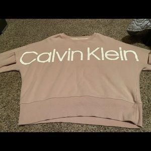 Calvin Klein Light Pink Cropped Long Sleeved Shirt